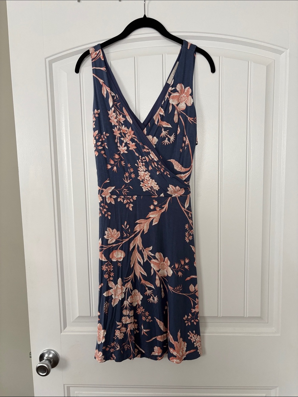 Loft Navy Floral Wrap-Front Women's Dress NWT